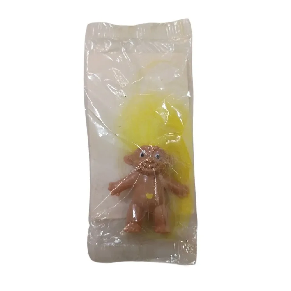 Vintage 1993 TROLL Doll Kids Prize Pencil Topper Yellow Hair Original Packaging
